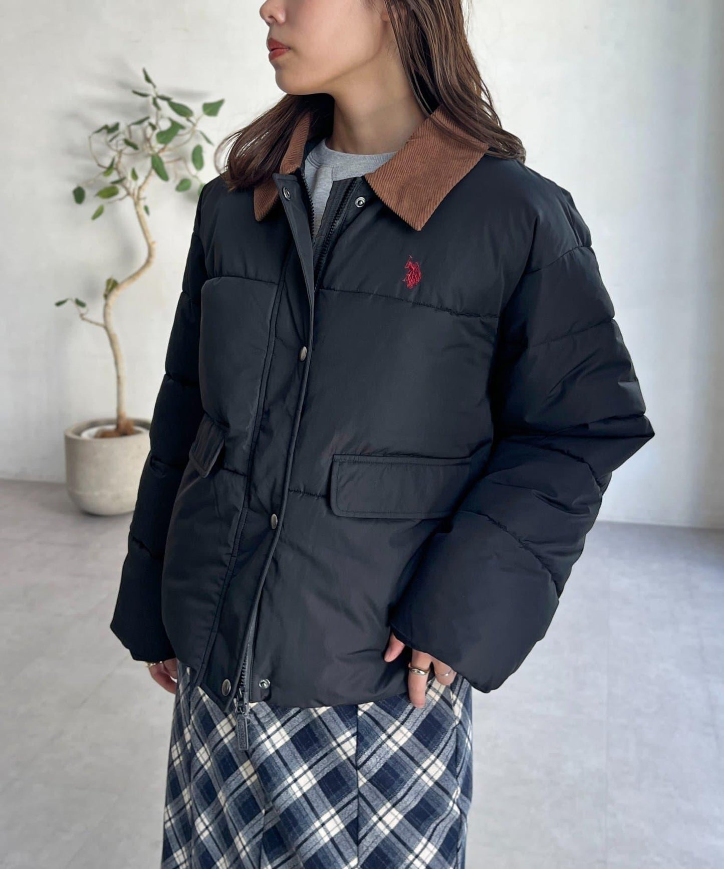 【U.S. POLO ASSN.】燈芯絨領防潑水加棉夾克