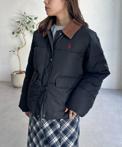 【U.S. POLO ASSN.】燈芯絨領防潑水加棉夾克