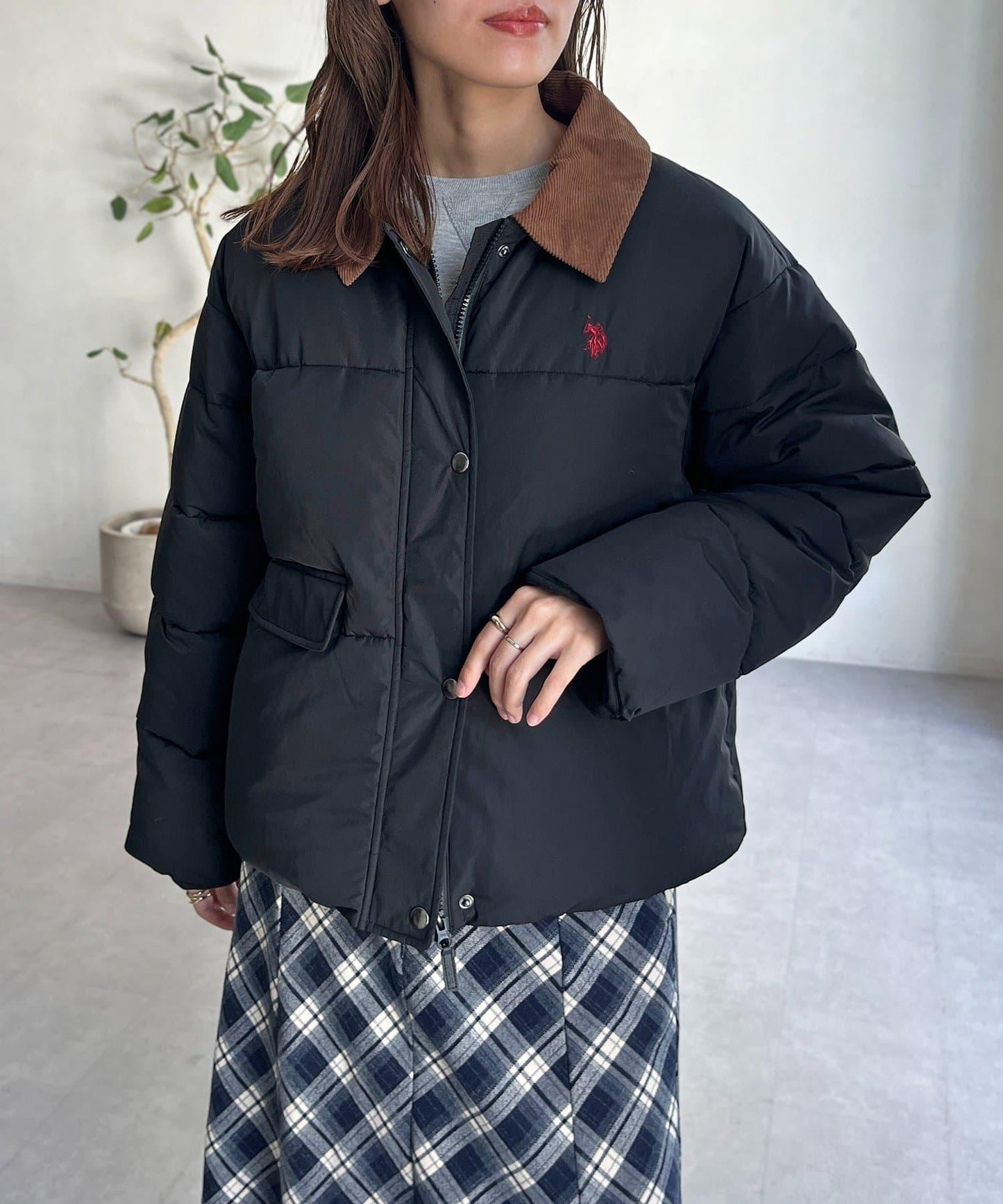 【U.S. POLO ASSN.】燈芯絨領防潑水加棉夾克