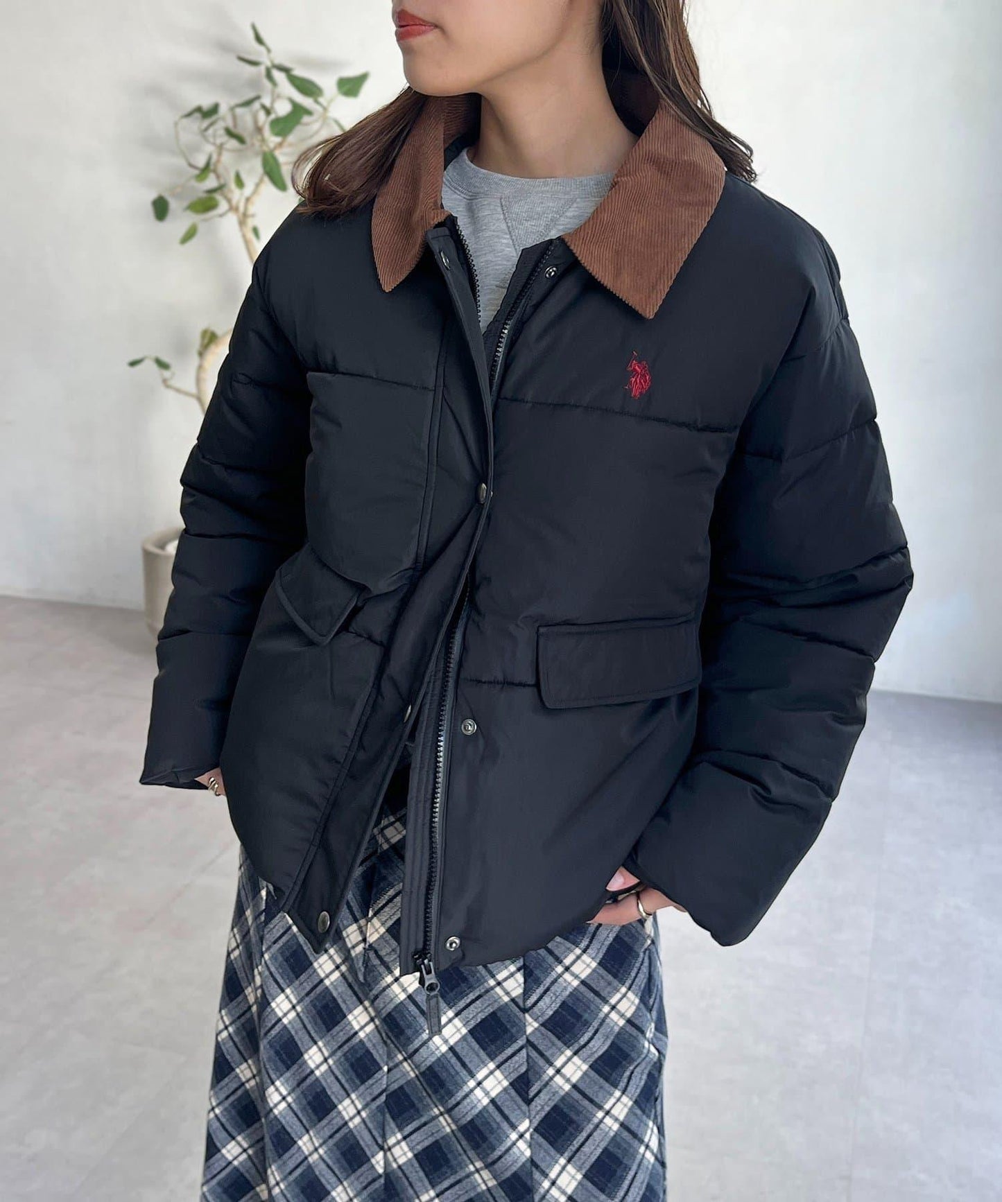 【U.S. POLO ASSN.】燈芯絨領防潑水加棉夾克