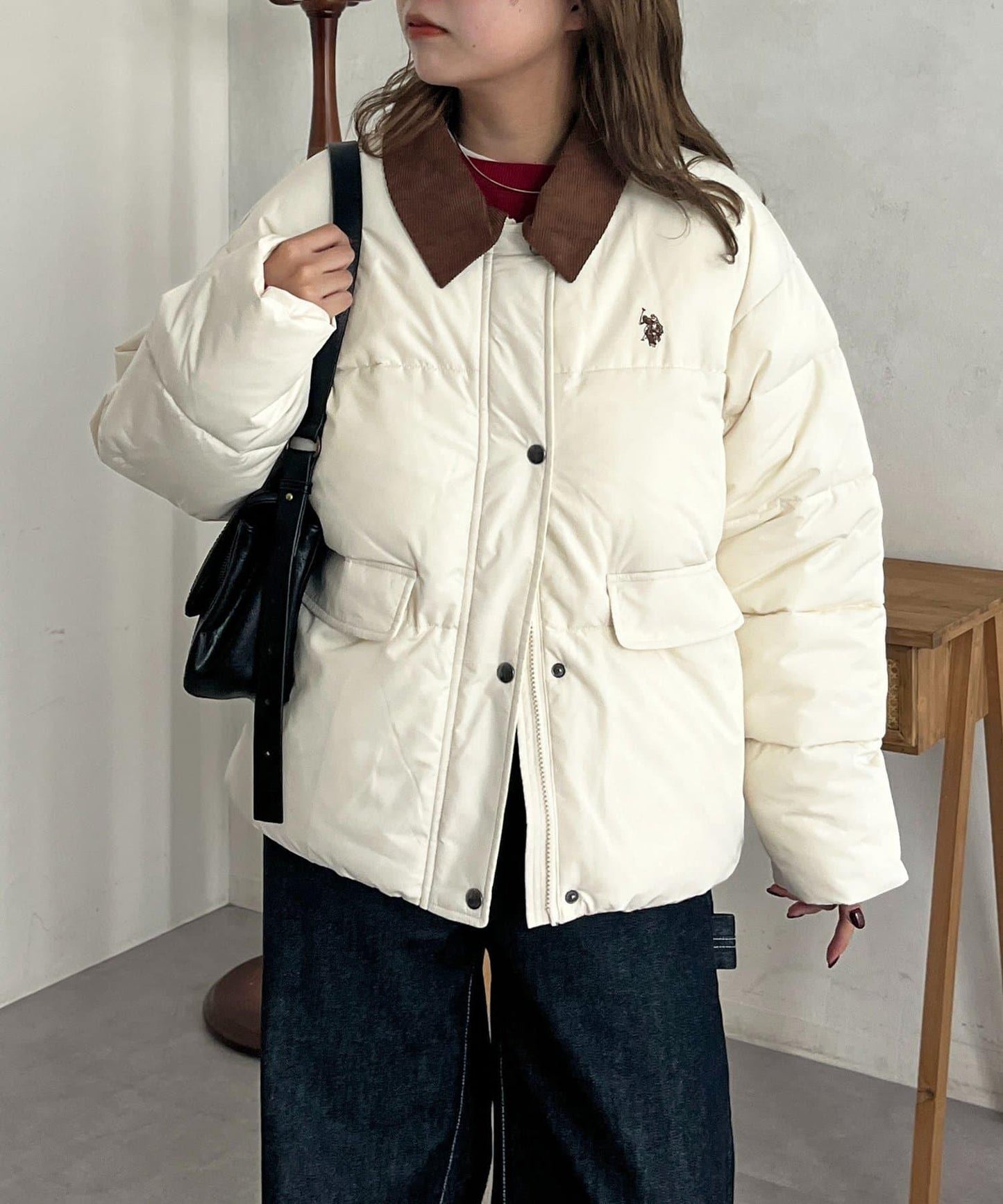 【U.S. POLO ASSN.】燈芯絨領防潑水加棉夾克