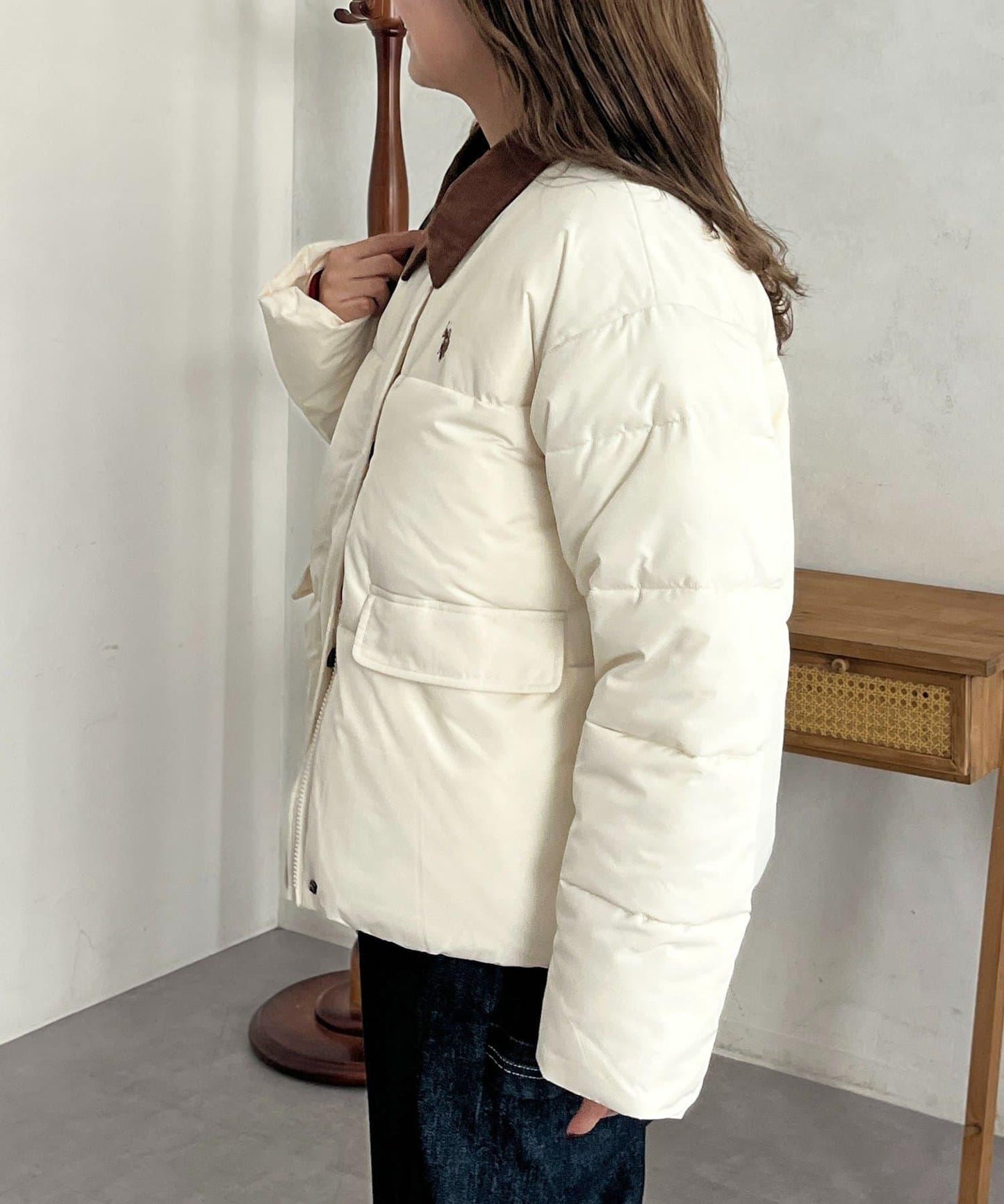 【U.S. POLO ASSN.】燈芯絨領防潑水加棉夾克