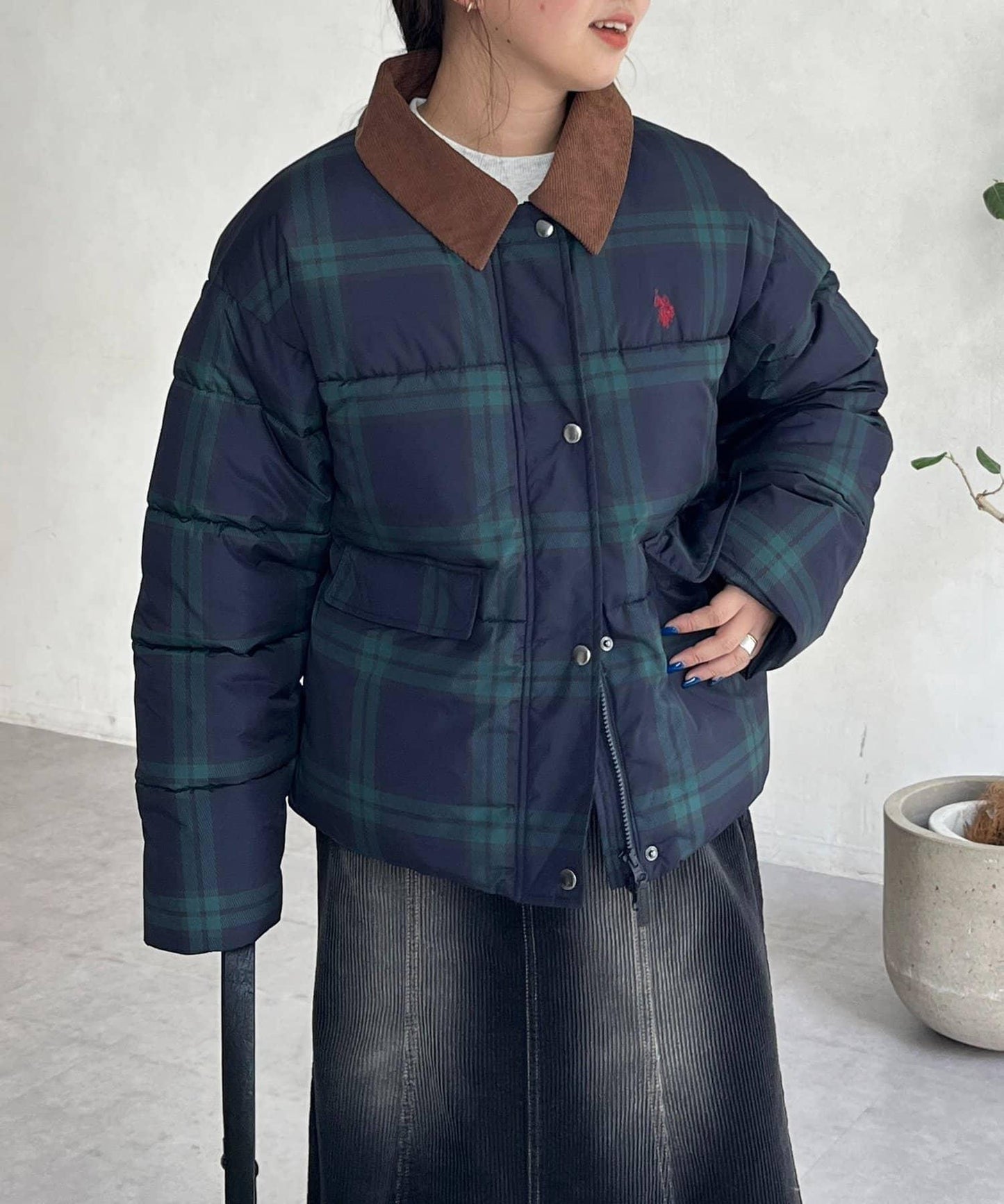 【U.S. POLO ASSN.】燈芯絨領防潑水加棉夾克