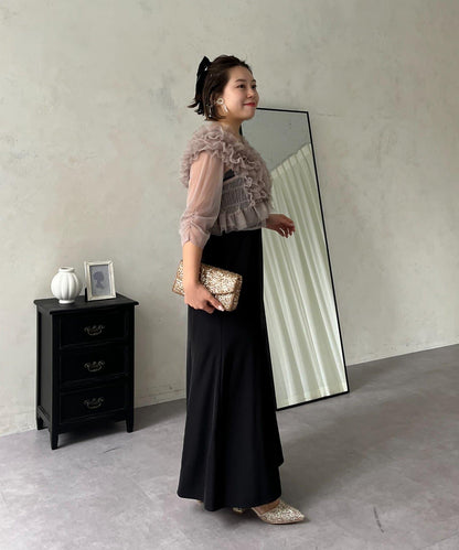 【MOMO】透視荷葉邊吊帶疊穿連衣裙