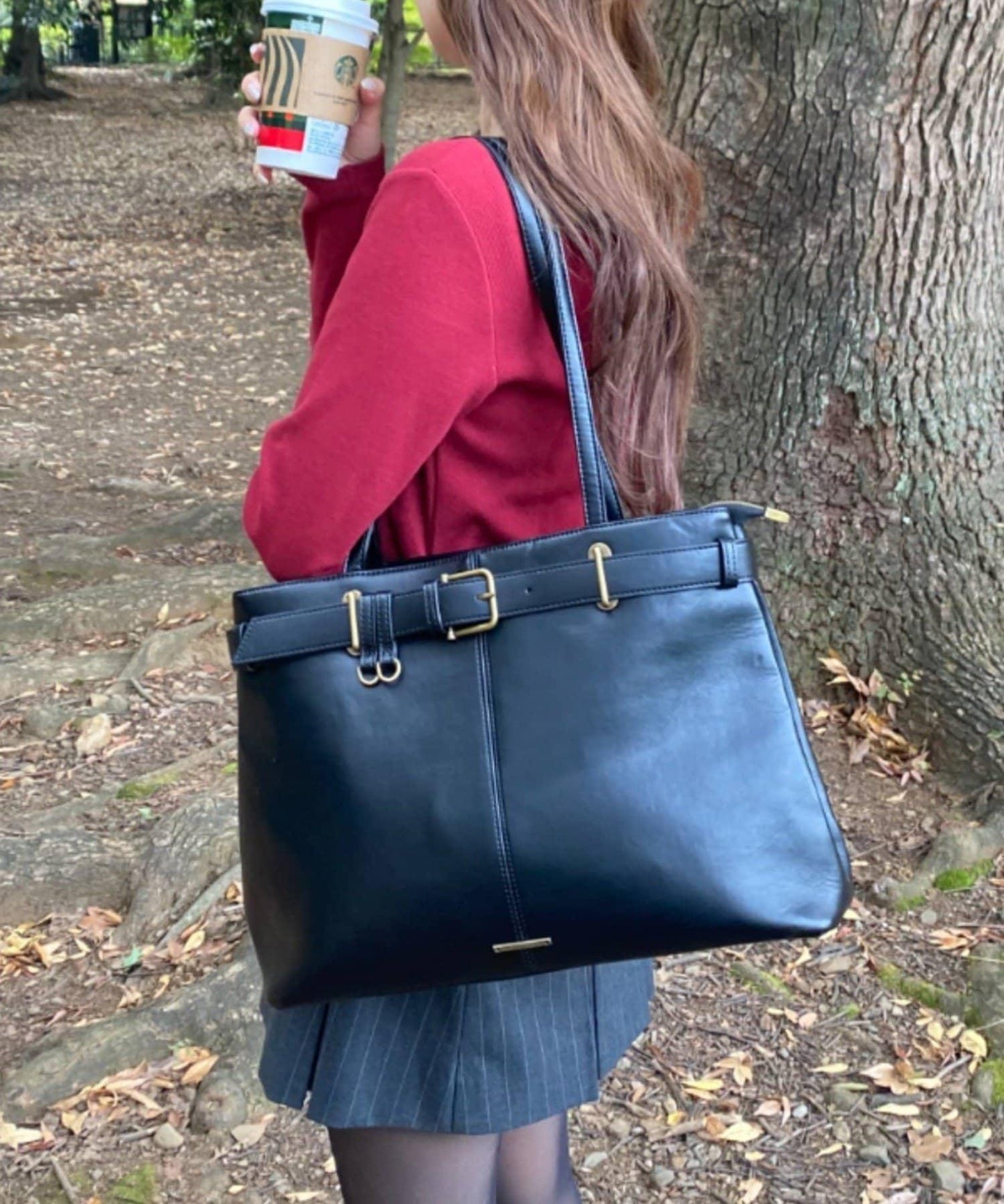 【A4可用】配腰帶托特包