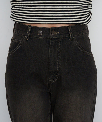 【可調節腰圍/兩種尺碼】喇叭牛仔褲