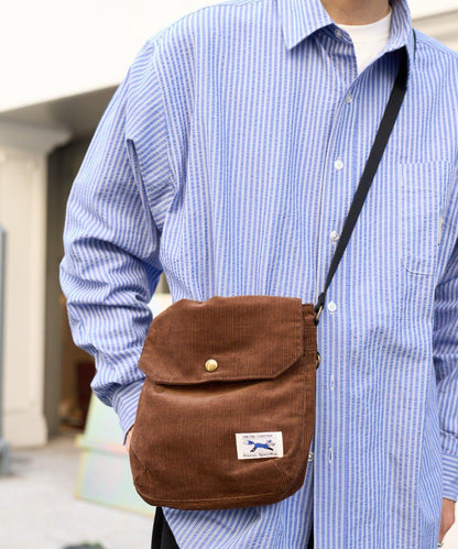 【FOX】燈芯絨翻蓋迷你單肩包