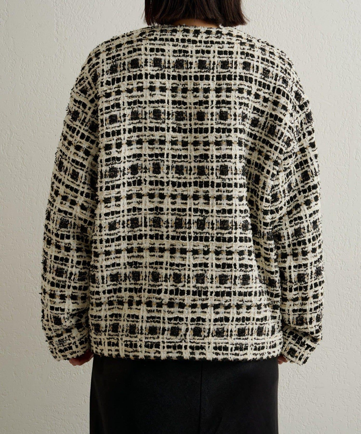 可搭配套裝穿著無領花呢夾克