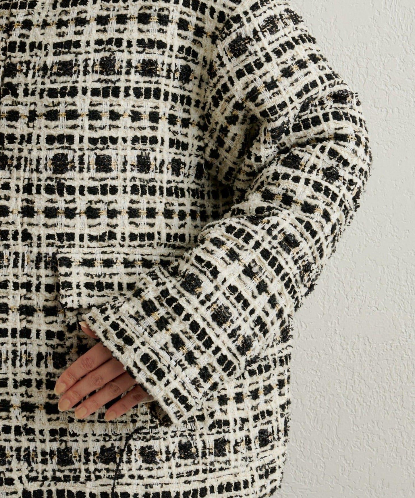 可搭配套裝穿著無領花呢夾克