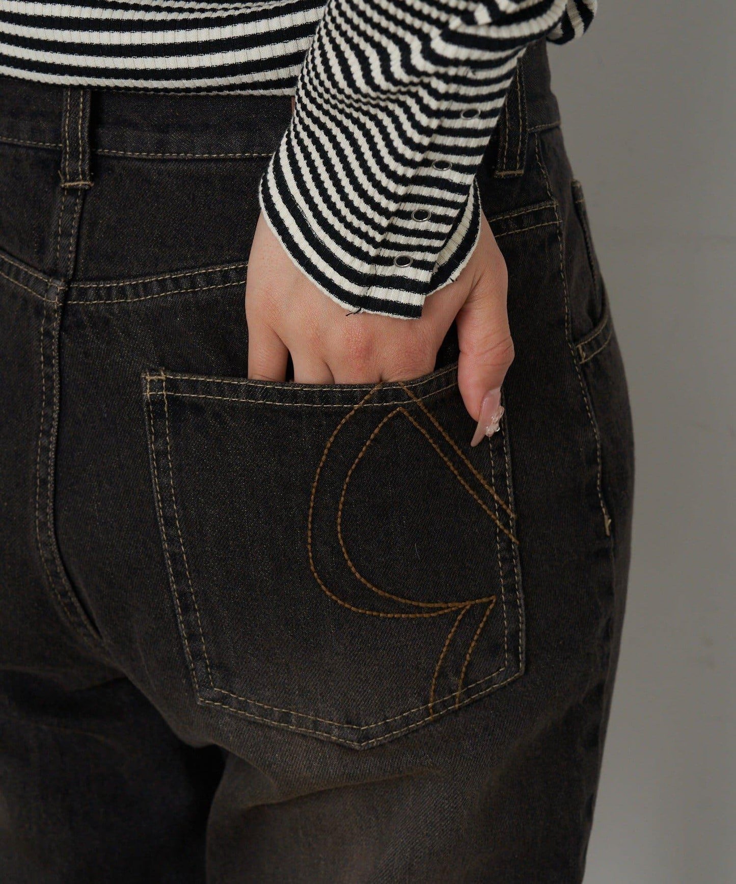 【可調節腰圍/兩種尺碼】喇叭牛仔褲