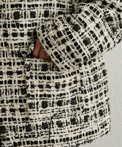 可搭配套裝穿著無領花呢夾克