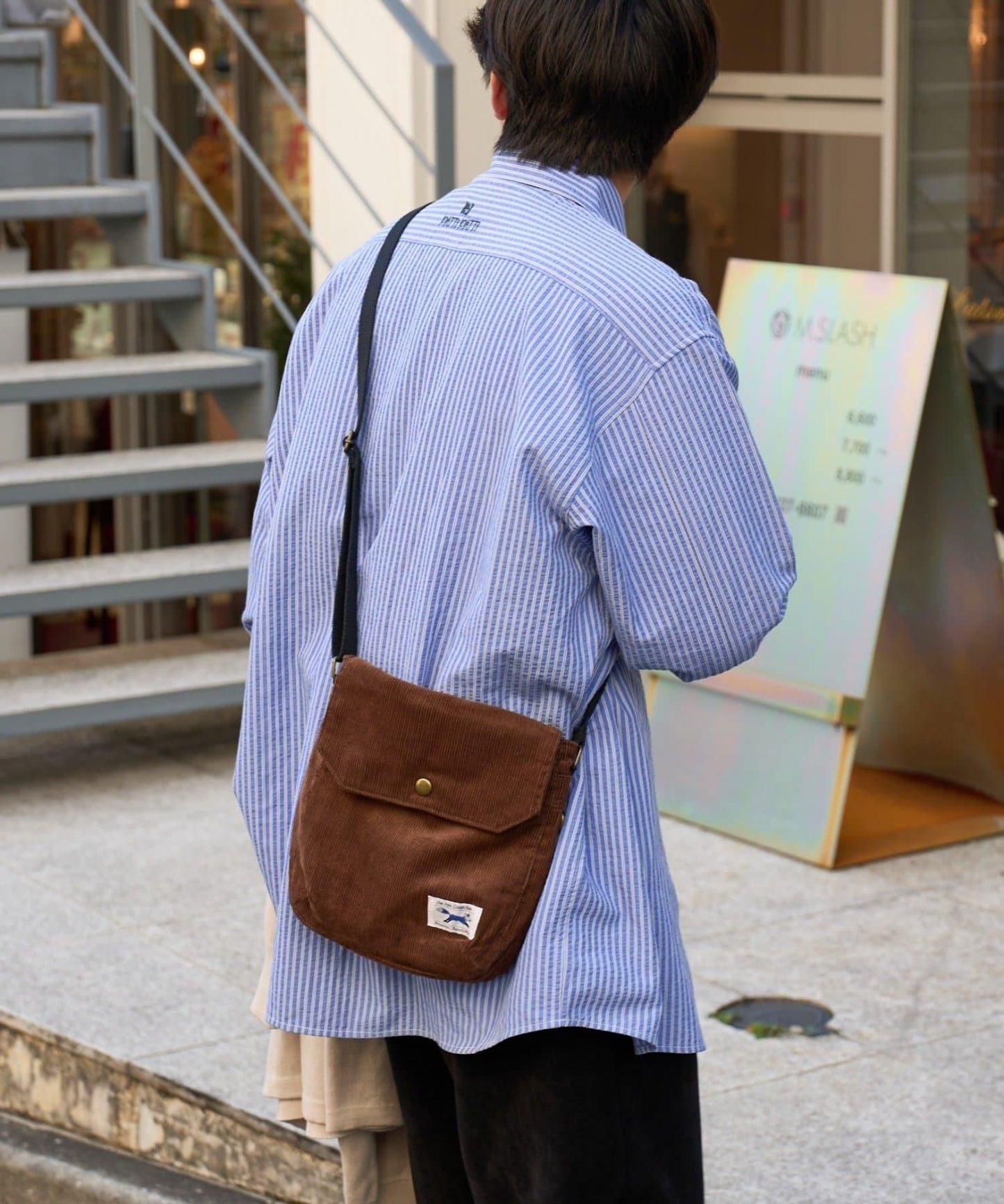 【FOX】燈芯絨翻蓋迷你單肩包