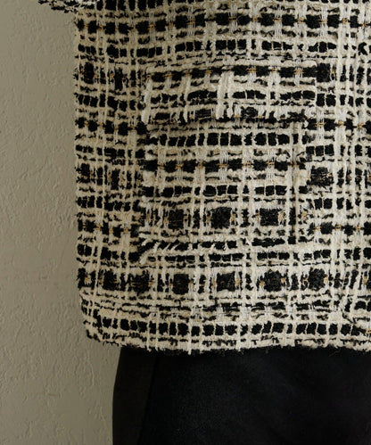 可搭配套裝穿著無領花呢夾克