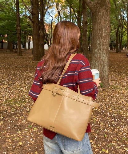 【A4可用】配腰帶托特包