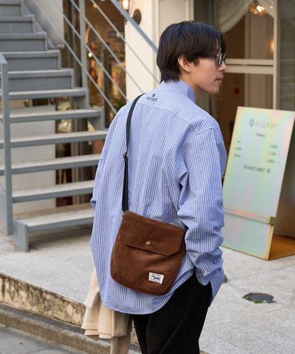 【FOX】燈芯絨翻蓋迷你單肩包