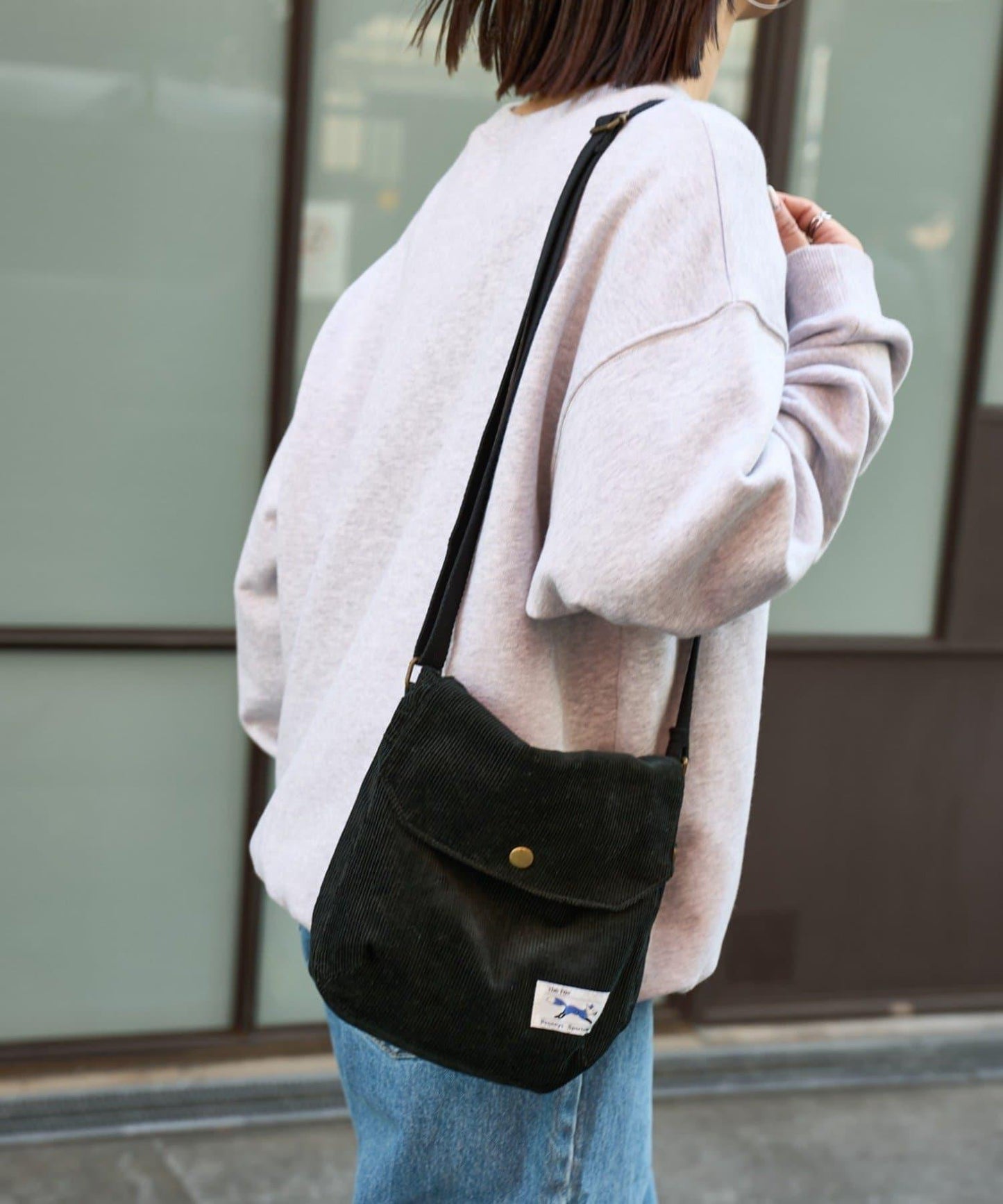 【FOX】燈芯絨翻蓋迷你單肩包