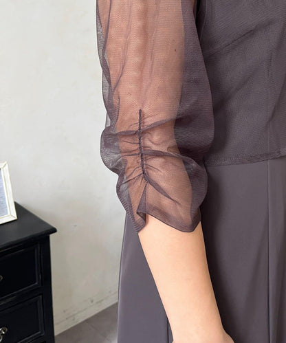 【MOMO】透視荷葉邊吊帶疊穿連衣裙