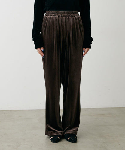 【LARUTA】側邊拼接天鵝絨長褲