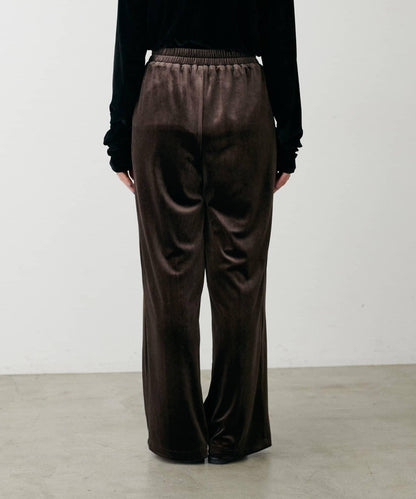 【LARUTA】側邊拼接天鵝絨長褲