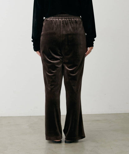 【LARUTA】側邊拼接天鵝絨長褲