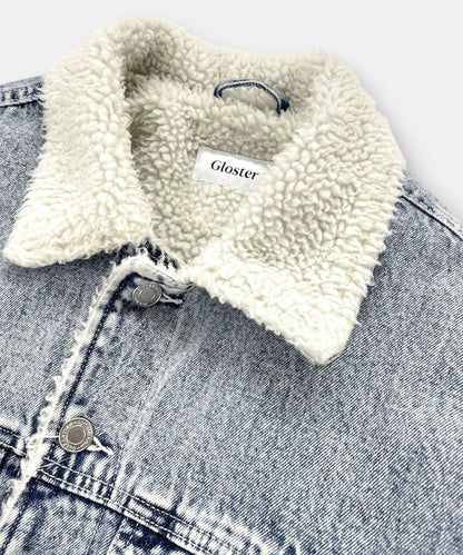 牛仔風暴騎士內襯羊羔絨牛仔夾克