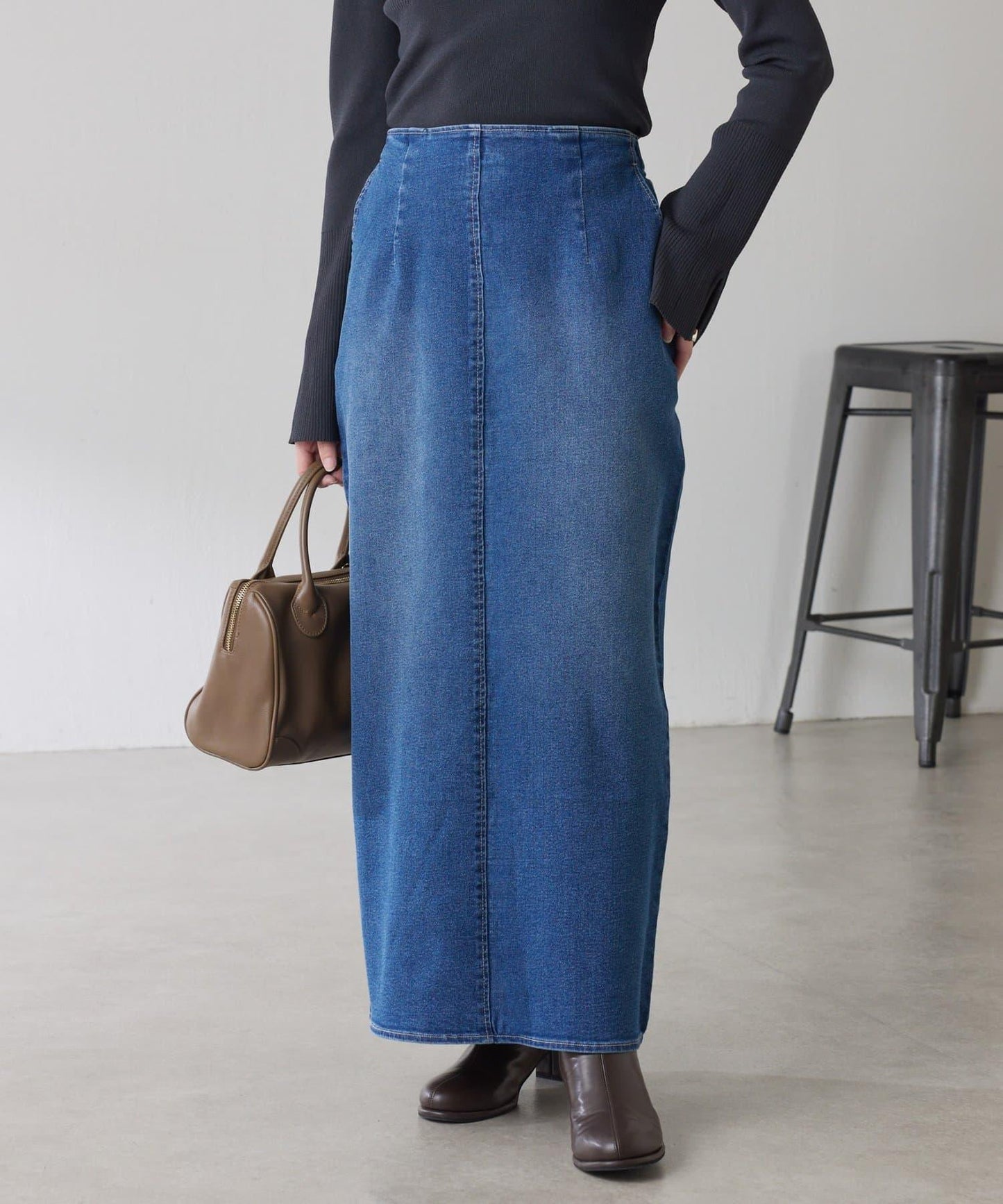 【彈力面料◎】Q.anos 修身牛仔半身裙