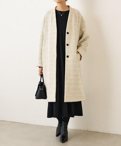 格紋長款大衣