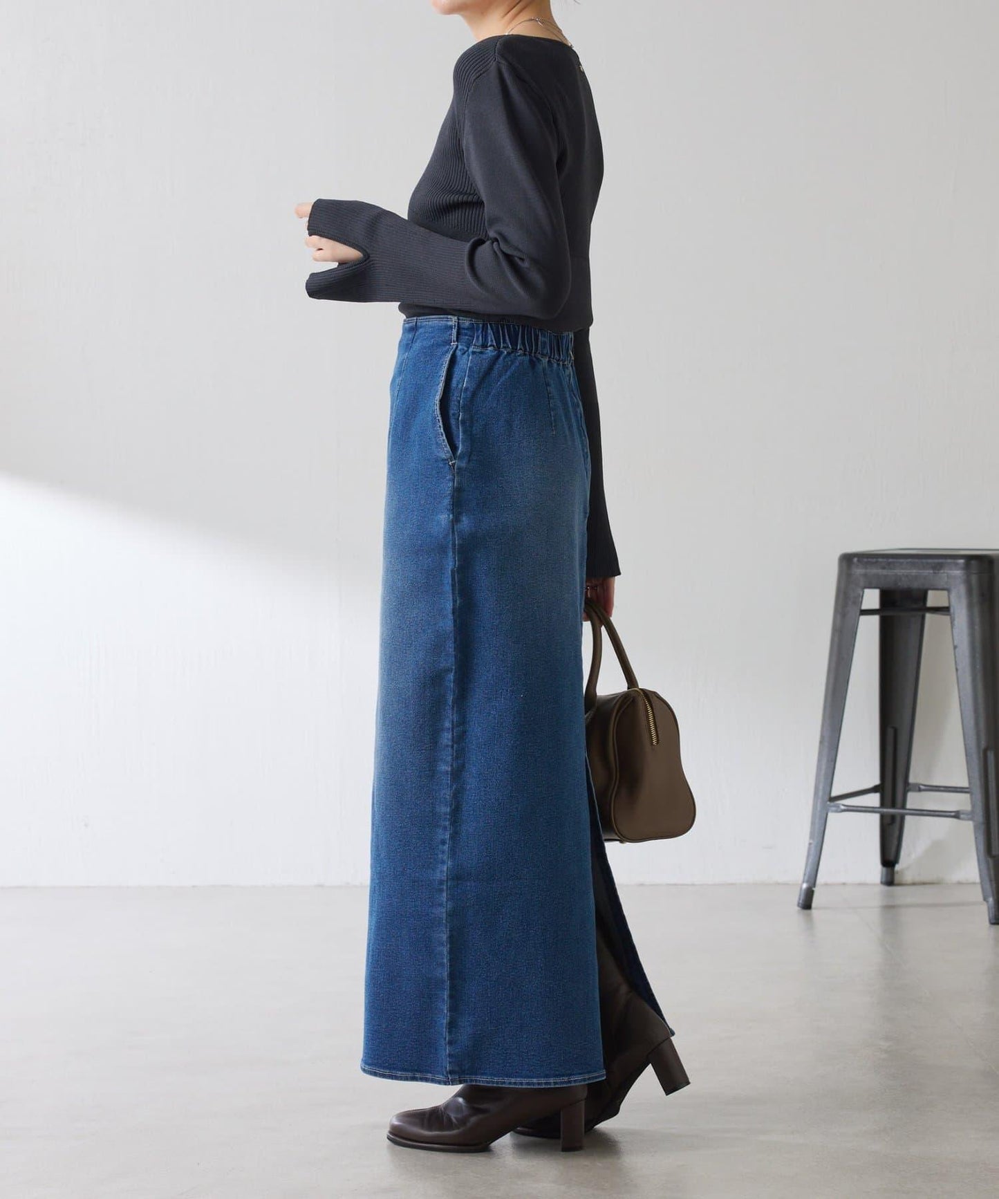 【彈力面料◎】Q.anos 修身牛仔半身裙