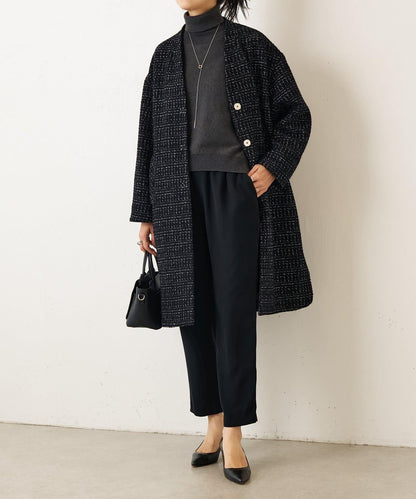 格紋長款大衣