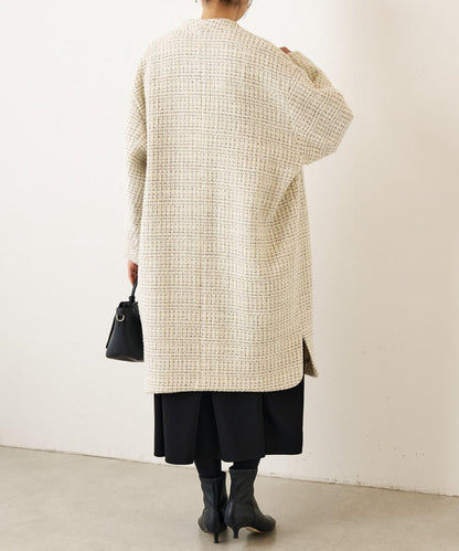 格紋長款大衣