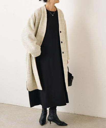格紋長款大衣