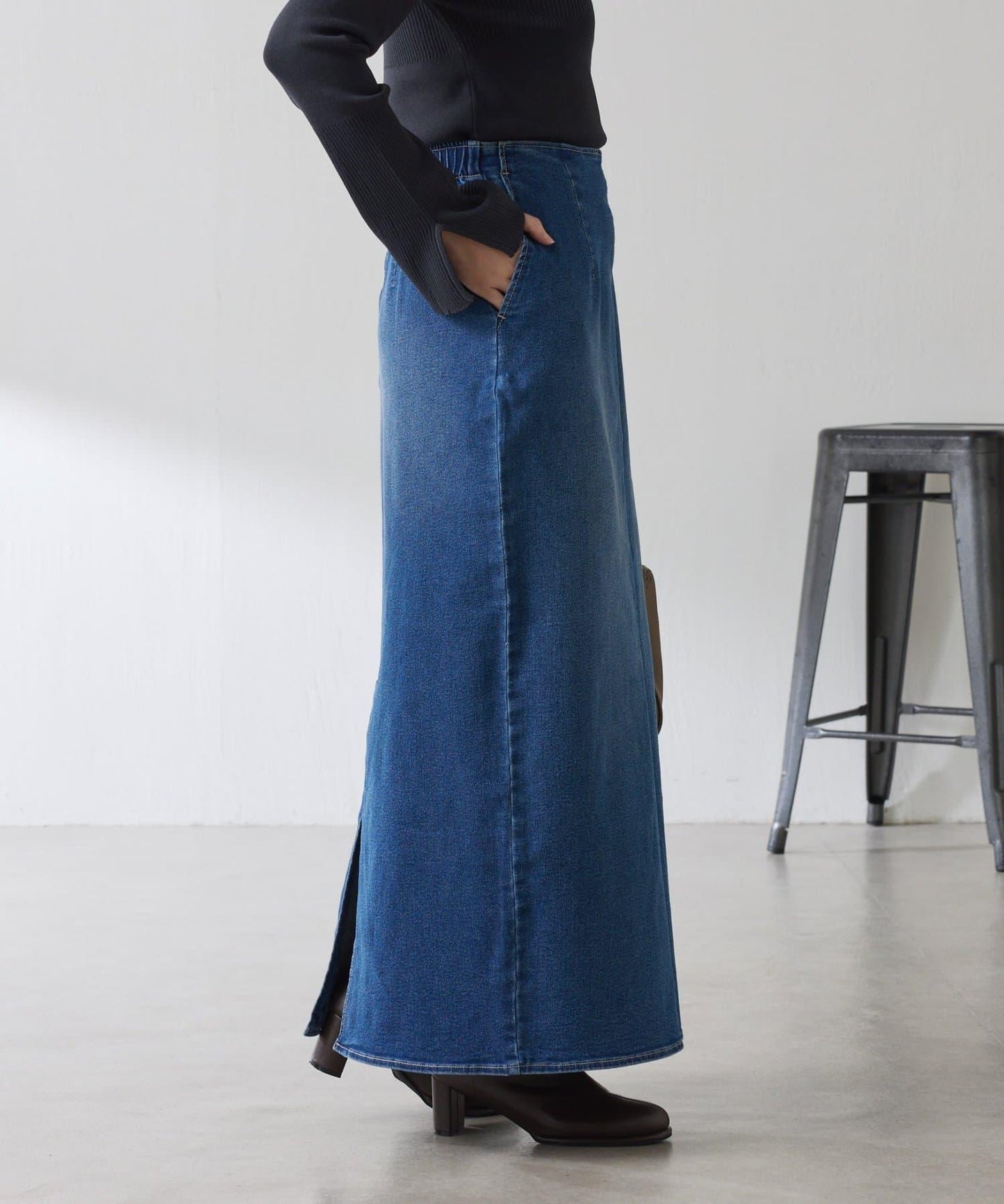 【彈力面料◎】Q.anos 修身牛仔半身裙