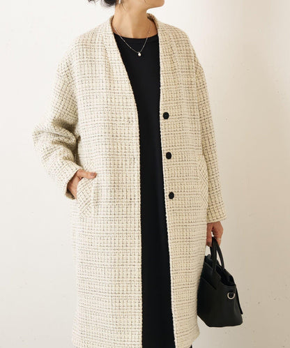 格紋長款大衣