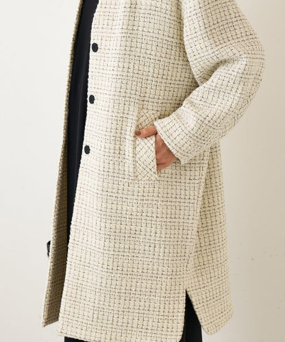 格紋長款大衣