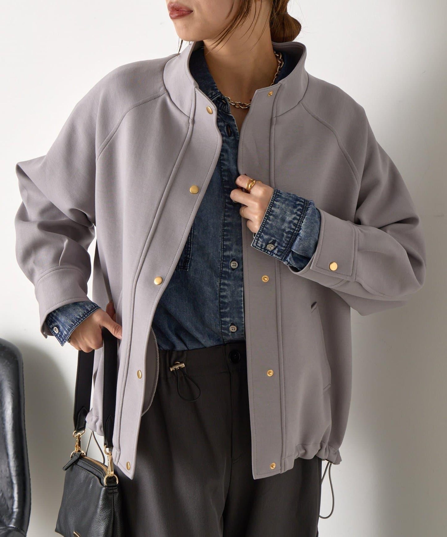 插肩袖長款大衣