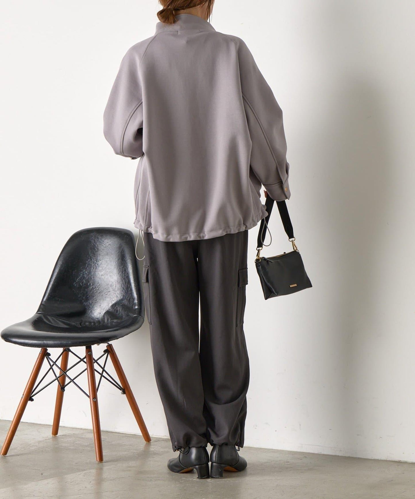 插肩袖長款大衣