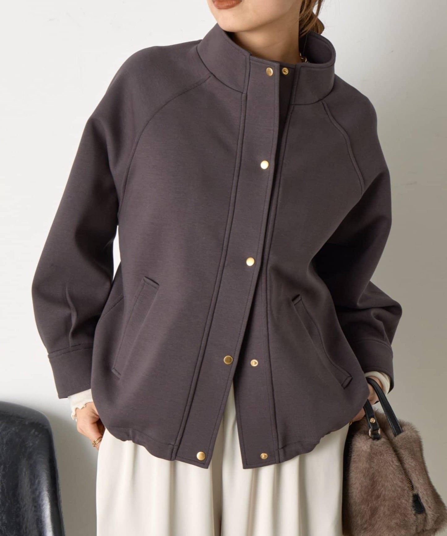 插肩袖長款大衣