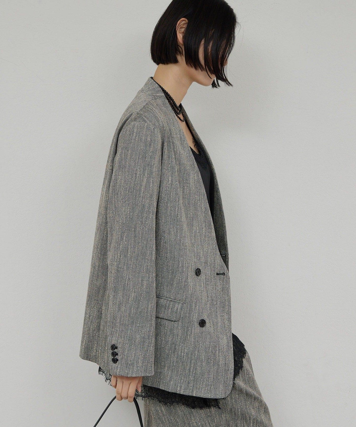 【近日開始】無領粗花呢夾克