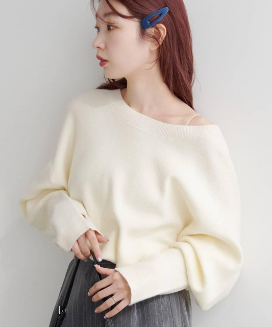 【4色可選/兩用】混色長款羅紋針織衫