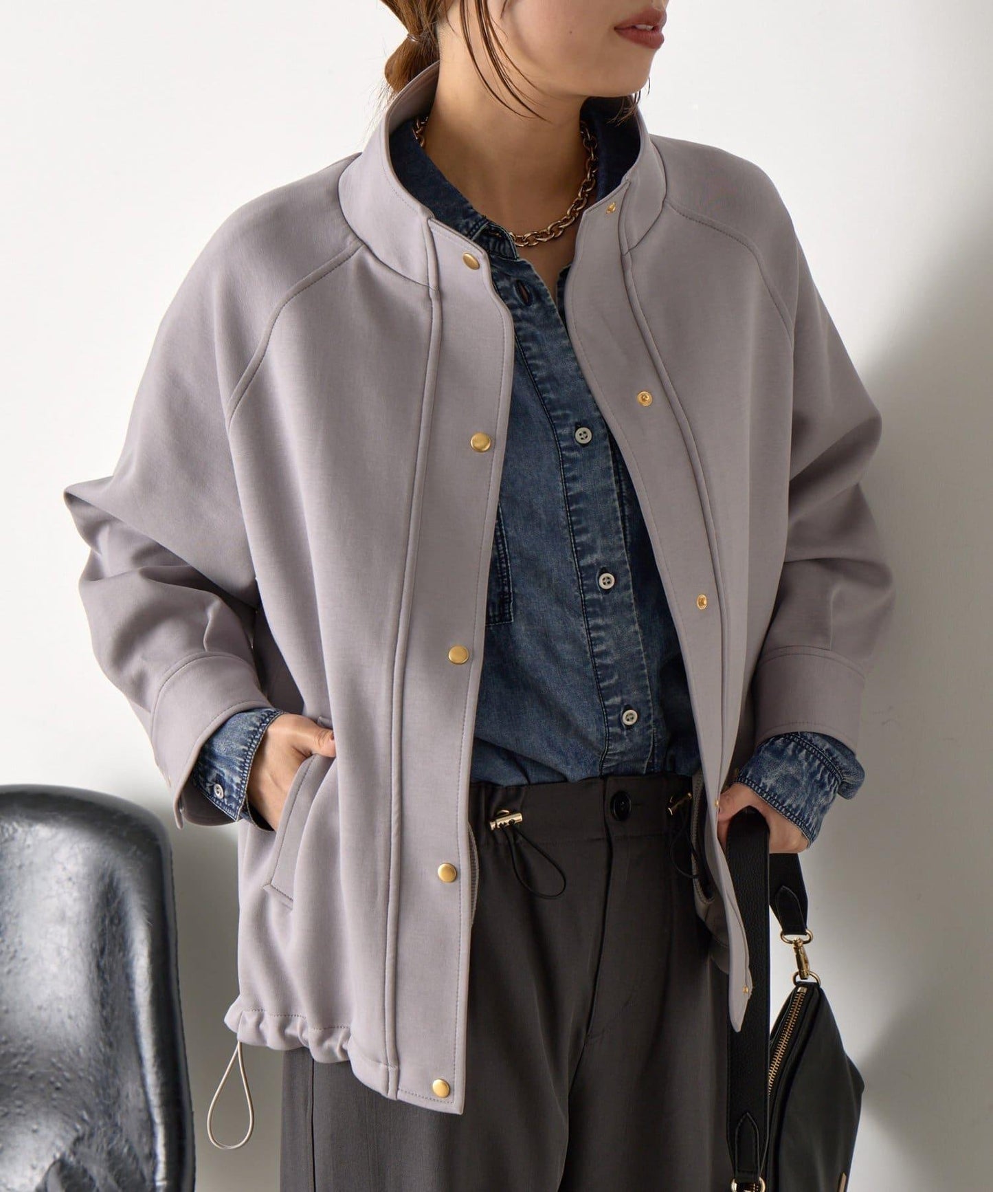 插肩袖長款大衣