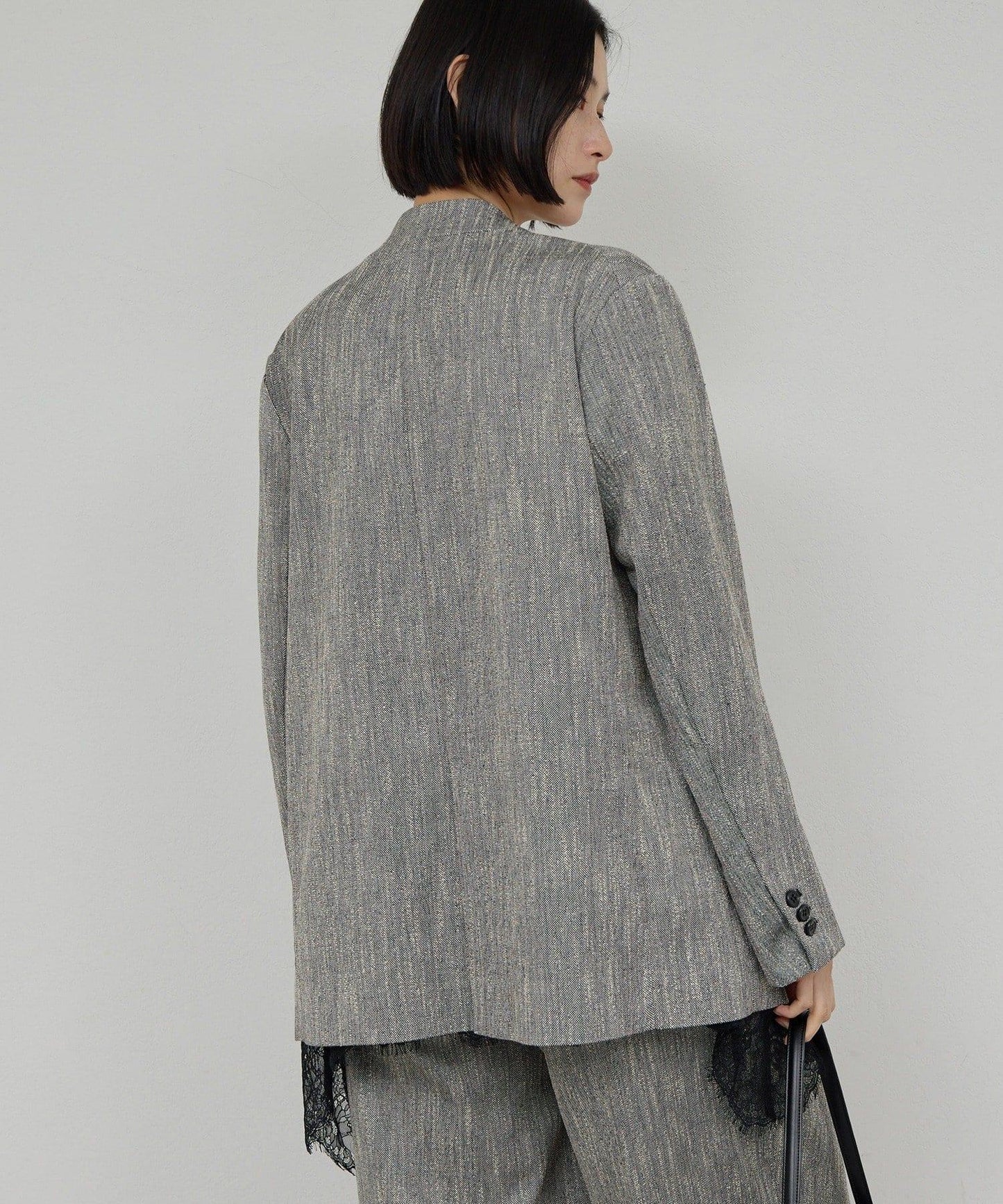 【近日開始】無領粗花呢夾克