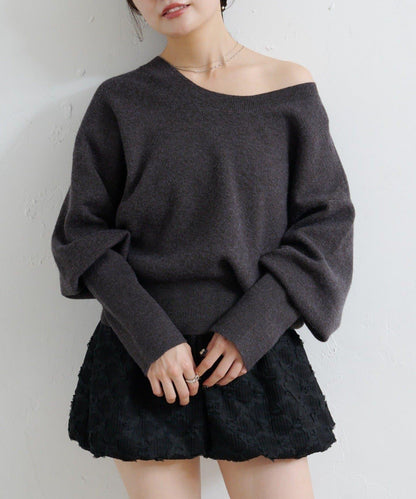 【4色可選/兩用】混色長款羅紋針織衫