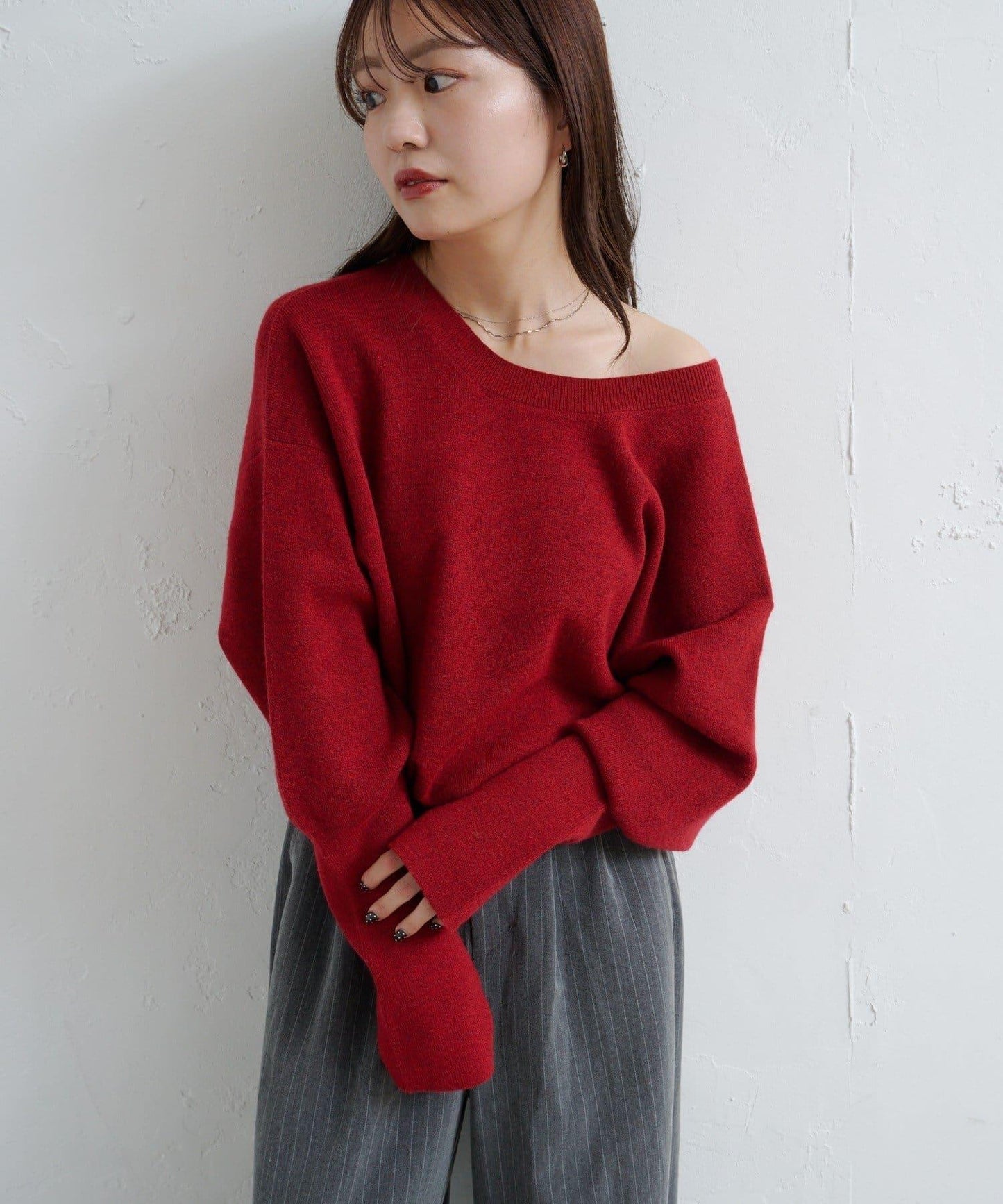 【4色可選/兩用】混色長款羅紋針織衫