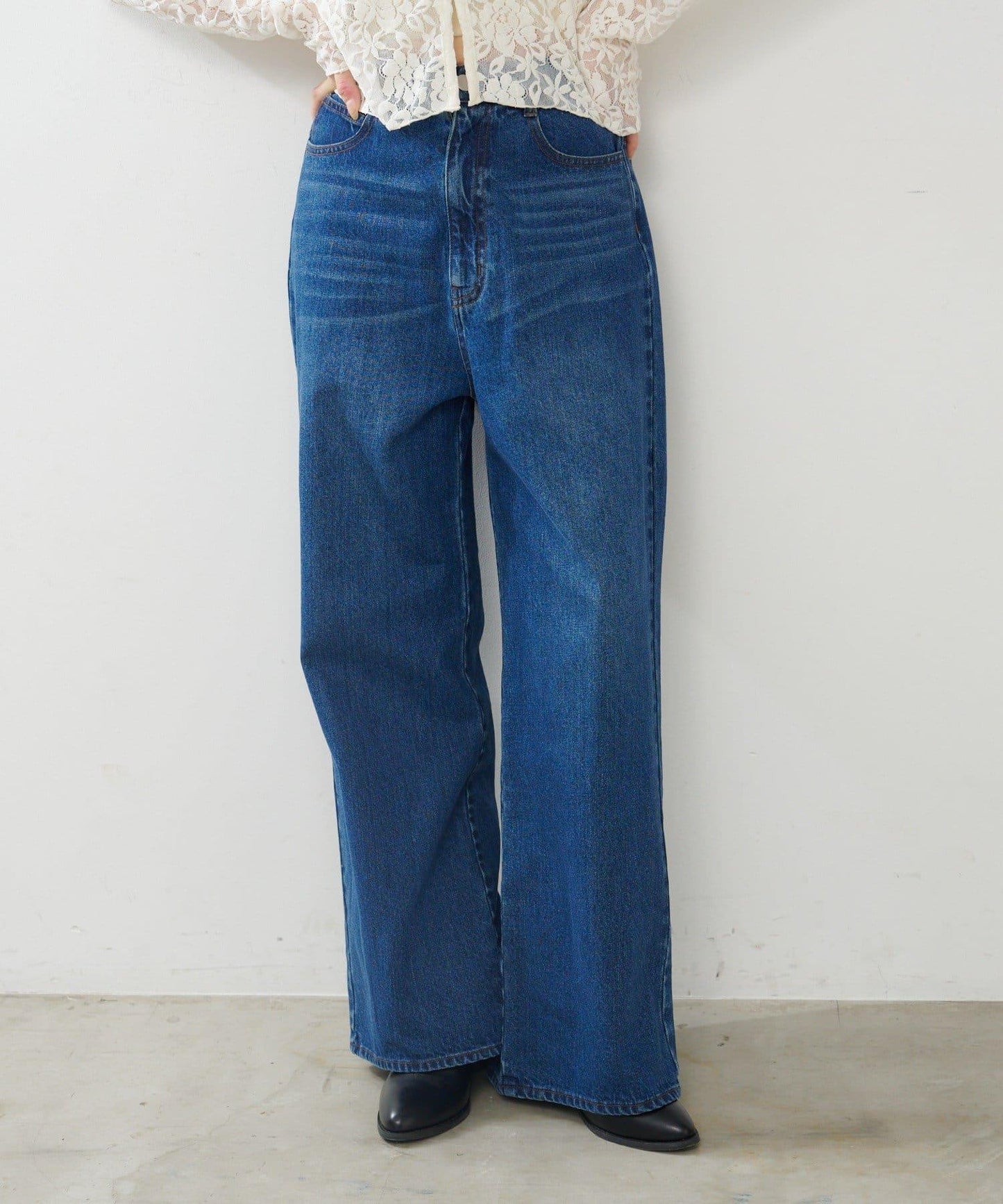 Kastane 直筒 後腰帶設計 牛仔褲