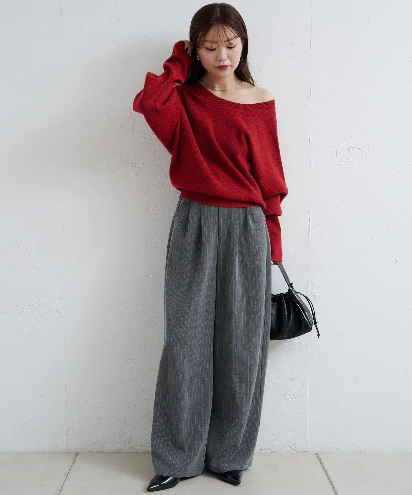 【4色可選/兩用】混色長款羅紋針織衫