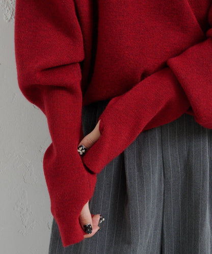 【4色可選/兩用】混色長款羅紋針織衫