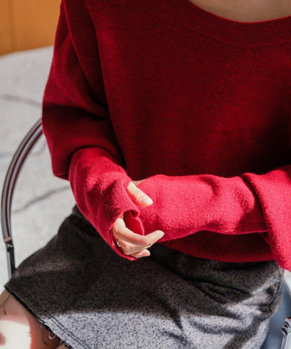 【4色可選/兩用】混色長款羅紋針織衫