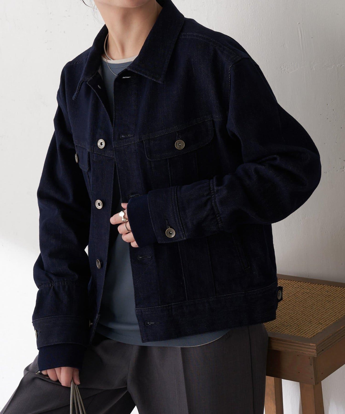 【2尺碼可選】Q.anos 彈力羅紋夾克