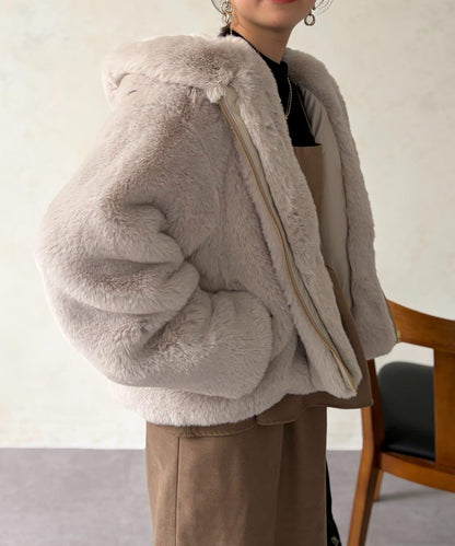 仿皮草拼接羊羔絨夾克