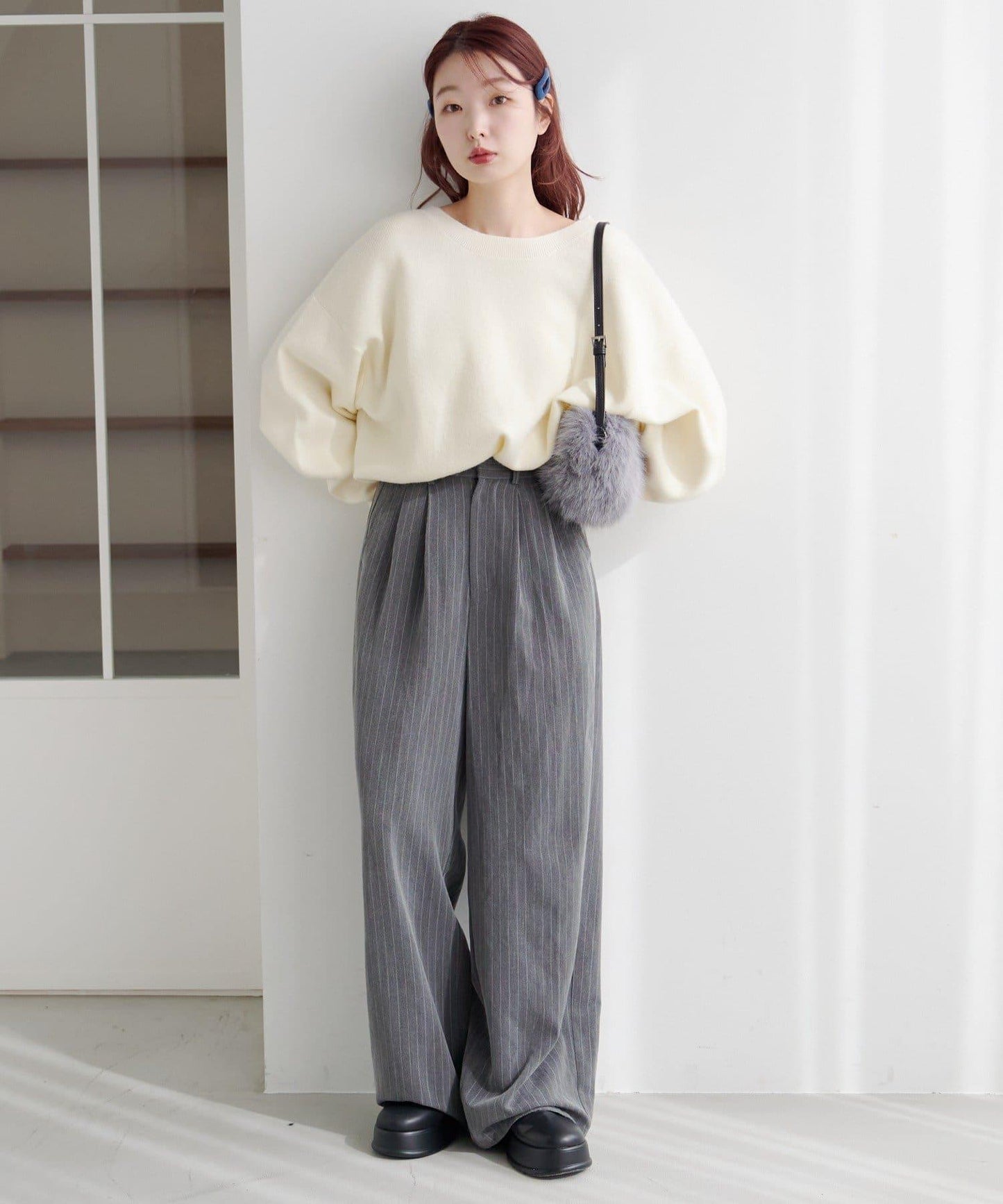 【4色可選/兩用】混色長款羅紋針織衫